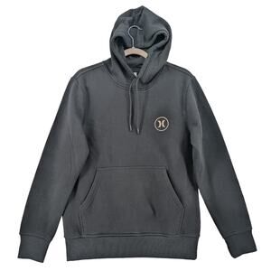 Hurley Fleece Hoodie Sweatshirt Mens M Black Long Sleeve Classic Fit Casual Logo